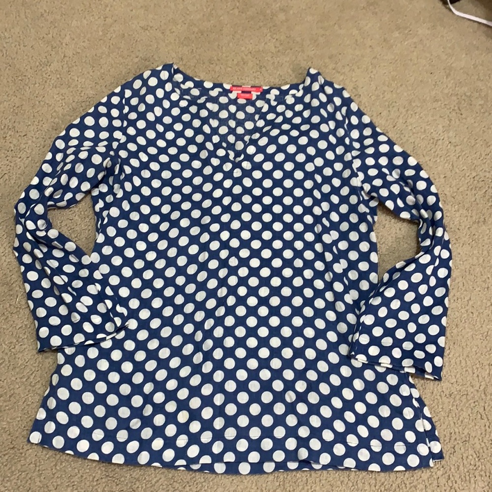 Polka dot linen tunic